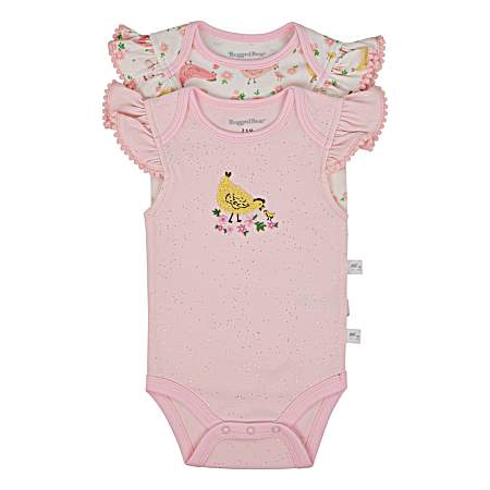 Infant Girls' Chick Short Sleeve Bodysuits - 2 Pk