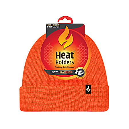 Men's Bright Orange Roll Up Hat
