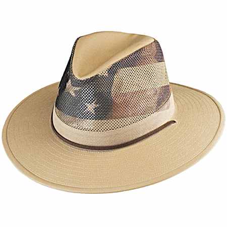 Adult Khaki American Flag Hat