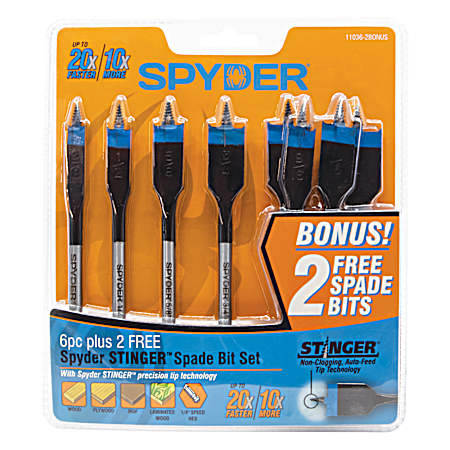 8 Pc Spade Bit Set Stinger™
