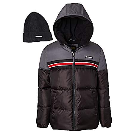 Little Kids' Chest Stripe Puffer Jacket