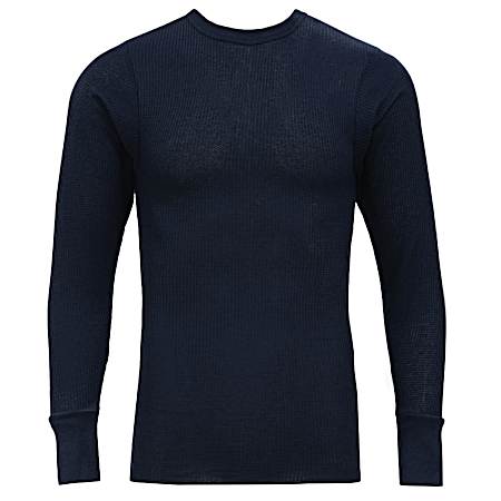 Men's Navy Blue Traditional Long John Long Sleeve Shirt
