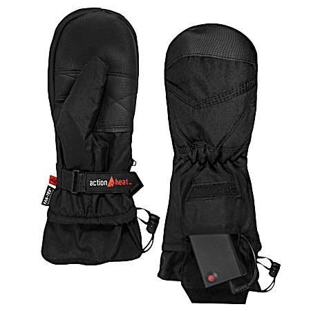Men's Black AA Battery Heated Mittens