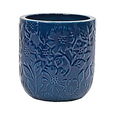 10 in. Floral Cylinder Pot