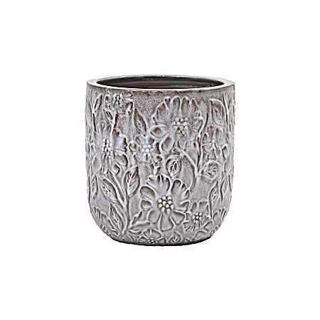 7 in. Floral Cylinder Pot