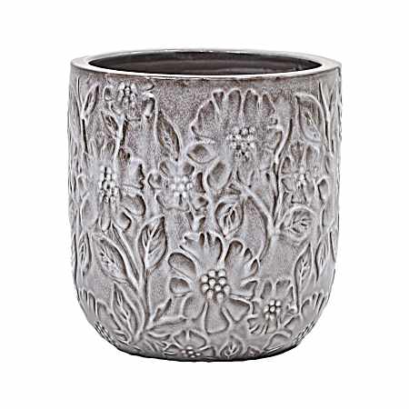 10 in. Floral Cylinder Pot