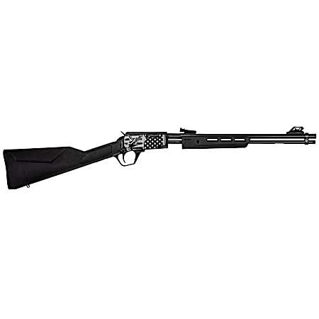 Rossi RP22181SYEN18 RP22  22 LR 15+1 18 Black Polished Alloy Steel Barrel, Black w/Engraved Eagle & US Flag Aluminum Receiver, Black Synthetic Fixed Stock