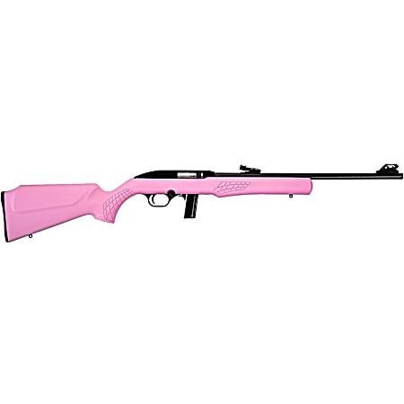 Rossi RS22L1811P RS22  Full Size 22 LR 10+1 18 Matte Black Steel Barrel, Matte Black Grooved Aluminum Receiver, Pink Synthetic Fixed Stock