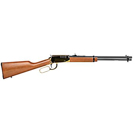 Rossi RL22181WD-GLD1 Rio Bravo  22 LR 15+1 18 Polished Black Barrel, Gold Metal Rec, Hardwood Furniture