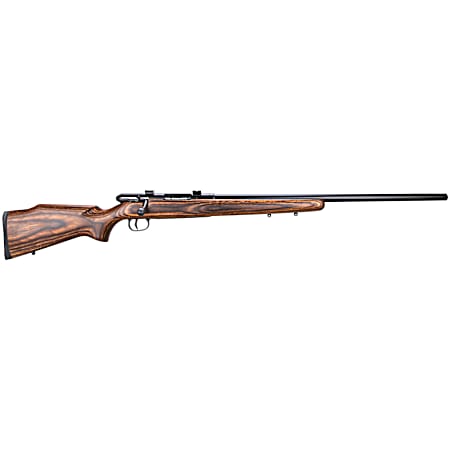 Savage Arms 19738 25 Lightweight Varminter 17 Hornet Caliber with 4+1 Capacity, 24 Barrel, Matte Black Metal Finish & Natural Brown Laminate Stock Right Hand (Full Size)
