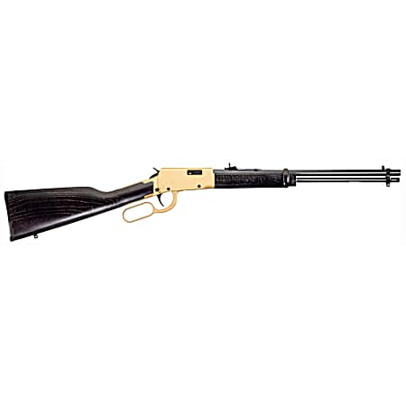 Rossi RL22181WD-GLD2 Rio Bravo  22 LR 15+1 18 Polished Black Barrel, Gold Finish Rec, Black Hardwood Stock