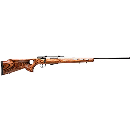 Savage Arms 19739 25 Lightweight Varminter-T 17 Hornet Caliber with 4+1 Capacity, 24 Barrel, Matte Black Metal Finish & Natural Brown Fixed Thumbhole Stock Right Hand (Full Size)