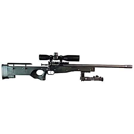 Crickett KSA2159 CPR Complete Package 22 LR Caliber with 1rd Capacity, 16.12 Bull Barrel, Blued Metal Finish & Fixed Adjustable Cheek Piece Black Stock Right Hand (Youth) Includes Scope & Bipod