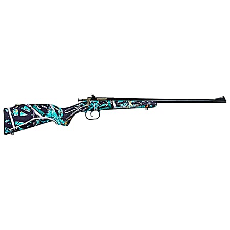 Crickett KSA2172 Youth  22 LR 1rd 16.12 Blued Barrel & Receiver, Fixed Front/Adjustable Rear Peep Sights, Muddy Girl Serenity Synthetic Stock w/11.5 LOP, Rebounding Firing Pin Safety