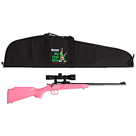 Crickett KSA2220BSC Youth Package Youth 22 LR 1rd 16.12 Blued Single Shot Barrel, Blued Stainless Steel Receiver, Pink Fixed Synthetic Stock, Right Hand