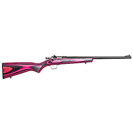 Crickett KSA2226 Youth  22 LR 1rd 16.12 Stainless Steel Barrel, Fixed Front/Adjustable Rear Peep Sights, Pink/Black Laminate Stock w/11.5 LOP, Rebounding Firing Pin Safety