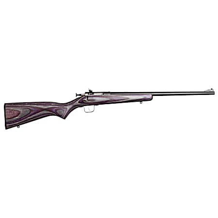 Crickett KSA2227 Youth  22 LR 1rd 16.12 Blued Barrel & Receiver, Fixed Front/Adjustable Rear Sights, Purple Laminate Stock w/11.5 LOP, Rebounding Firing Pin Safety