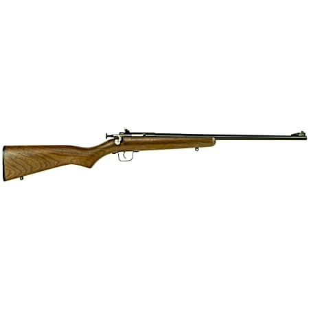 Crickett KSA2238 Youth  22 LR 1rd 16.12 Blued Barrel & Receiver, Fixed Front/Adjustable Rear Peep Sights, Walnut Stock w/11.5 LOP, Rebounding Firing Pin Safety