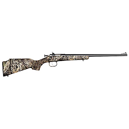 Crickett KSA2284 Youth  22 WMR 1rd 16.12 Blued Barrel/Receiver, Fixed Front/Adjustable Rear Peep Sights, Mossy Oak Break-Up Synthetic Stock w/11.5 LOP, Rebounding Firing Pin Safety