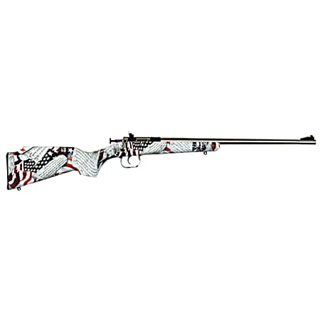 Crickett KSA3168 Youth  22 LR 1rd 16.12 Stainless Steel Barrel, Fixed Front/Adjustable Rear Peep Sights, American Flag/Amendment Synthetic Stock w/11.5 LOP, Rebounding Firing Pin Safety
