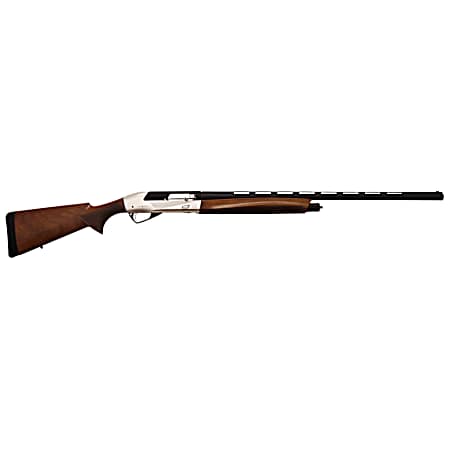 Silver Eagle Arms CAR1228SLVR Carlyle  Full Size 12 Gauge Semi-Auto 3 4+1 28 Black Cerakote Steel Barrel, Silver Steel Receiver, Fixed Turkish Walnut Stock, Right Hand