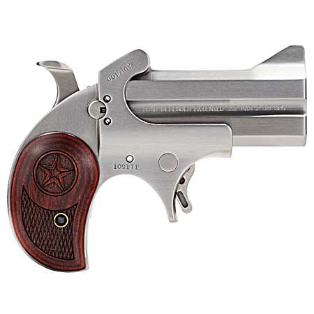 Bond Arms BACD Cowboy Defender 357 Mag/38 Sp 2rd 3 Barrel, Stainless Metal Finish, Blade Front/Fixed Rear Sights, Laminated Rosewood Grip, No Trigger Guard, Manual Safety