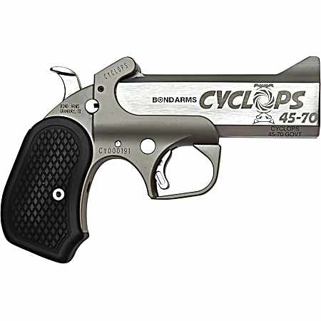 Bond Arms BACY Cyclops  45-70 Gov 1rd Shot 4.25 Stainless Stainless Steel Barrel Matte Stainless Black Extended B6 Resin Grips