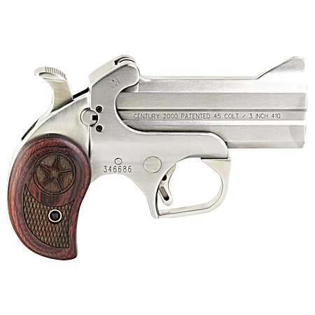 Bond Arms BAC2K Century 2000 45 Colt (LC)/410 Gauge 2rd 3.50  Stainless Steel Double Barrel & Frame, Auto Extractor & Rebounding Hammer, Blade Front/Fixed Rear Sights, Rosewood Grip, Manual Safety