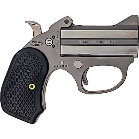 Bond Arms BAHB Honey B  380 ACP 2rd Shot 3 Matte Stainless Steel Frame, Black Extended B6 Resin Grips