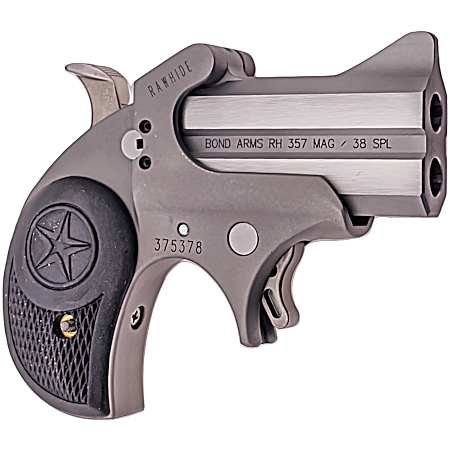 Bond Arms BARHR Rawhide  38 Special/357 Mag 2 Shot 2.50 Rough Matte Stainless Steel Barrel & Frame, Black Rubber Grips