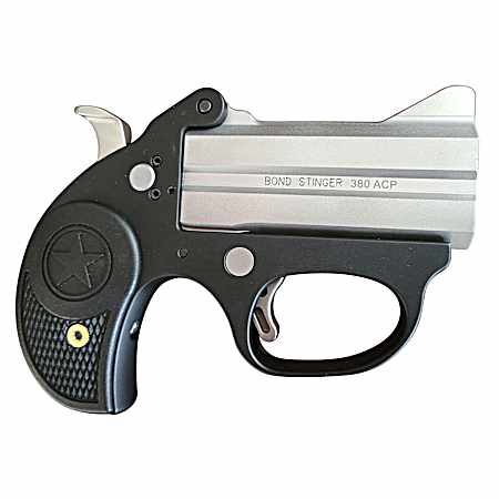 Bond Arms BASL Stinger  380 ACP 2rd 3 Matte Stainless Steel Barrel, Anodized 7075-T6 Aluminum Frame, Rebounding Hammer, Blade Front/Fixed Rear Sights, Rubber Grip, Manual Safety