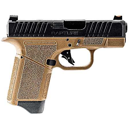 Gforce Arms GF932512FB Rapture  Sub-Compact Frame 9mm Luger 12+1 3.25 Black Steel Barrel, Black Steel Optic Cut/Serrated Slide, Flat Dark Earth Cerakote Polymer Frame, Shield RMSc/RMR Footprint