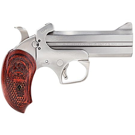 Bond Arms BASS4 Snakeslayer IV 45 Colt (LC) 2rd 4.25 Barrel,  Stainless Metal Finish, Blade Front/Fixed Rear Sights, Automatic Extractors & Rebounding Hammer, Extended Rosewood Grip, Manual Safety