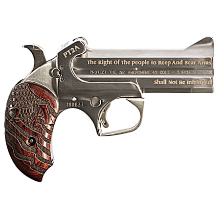 Bond Arms PT2A Protect the 2nd Amendment Derringer Single 45 Colt (LC)/410 Gauge 4.25 2 Round Stainless Steel