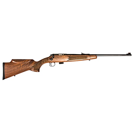 Crickett KSA20020 Model 722 Classic Youth 22 LR 7+1 20 Blued Button-Rifled Target Barrel & Steel Receiver, Fixed Front/Adjustable Rear Sights, Walnut Stock w/13.50 LOP, Rebounding Firing Pin Safety