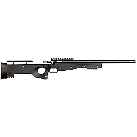 Crickett KSA2150-BLK Precision  Full Size 22 LR Single Shot 16.10 Blued Threaded Bull Barrel, Blued Crickettinny Rail Steel Receiver, Black Synthetic Adj LOP Stock
