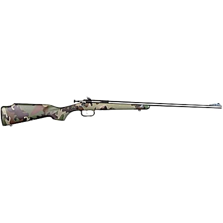 Crickett KSA2171 My First Rifle Gen2 22 S/L/LR Single Shot 16.10 Stainless Steel Barrel & Receiver, M81 Woodland Camo Synthetic Fixed Stock, EZ Loader
