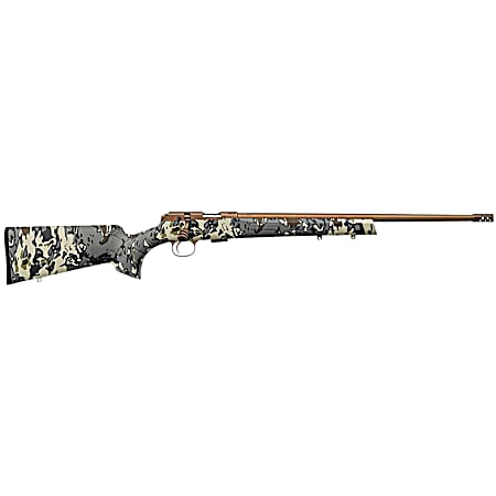 CZ-USA 02322 CZ 457 American Hunter 22 LR 5+1 20 Bronze Cerakote Steel Barrel, Bronze Cerakote Drilled & Tapped Steel Receiver, Veil Camo Fixed Synthetic Stock