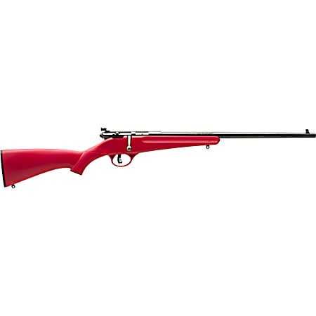 Savage Arms 13795 Rascal  Youth 22 LR 1rd 16.13 Matte Black Sporter Barrel, Matte Black Carbon Steel Receiver, Red Fixed Synthetic Stock, Right Hand