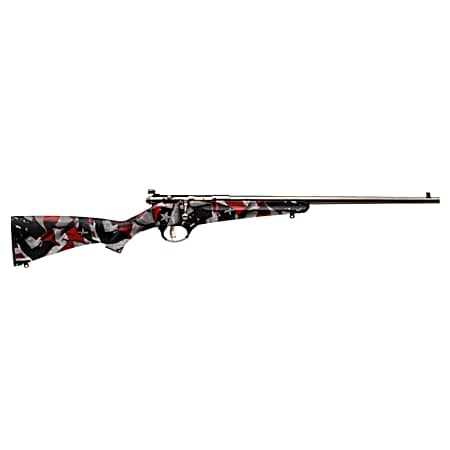 Savage Arms 13801 Rascal  Youth 22 LR 1rd 16.13 Satin Black Sporter Barrel, Satin Black Carbon Steel Receiver, American Flag Fixed Synthetic Stock, Right Hand