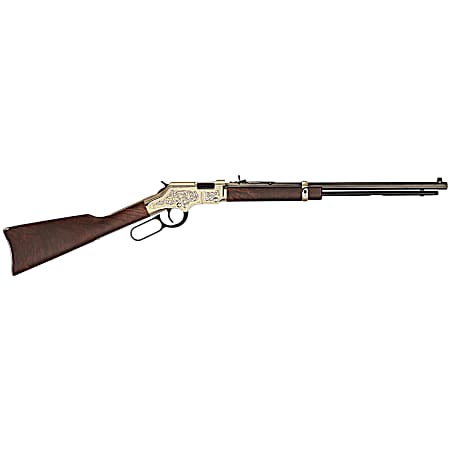 Henry H004VD4 Golden Boy Deluxe 4th Edition 17 HMR 12+1 20 Blued Octagon Barrel, Engraved Brasslite Rec, American Walnut Stock, Ad. Buckhorn Sights