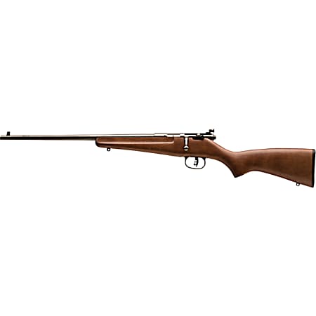 Savage Arms 13820 Rascal  Youth 22 LR 1rd 16.13 Matte Black Sporter Barrel, Matte Black Carbon Steel Receiver, Satin Brown Fixed Wood Stock, Left Hand