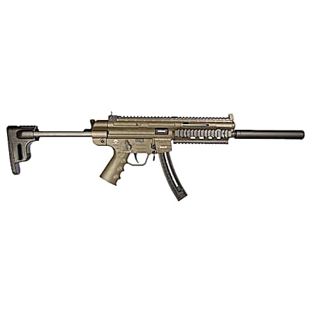 GSG GSGGERGGSG1610G GSG-16 Carbine Full Size 22 LR 10+1 16.25 Black 6-Groove Rifling Barrel Green Polymer Receiver Black Collapsible w/Storage Compartment Stock Right Hand