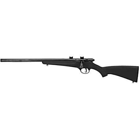 Savage Arms 13841 Rascal FLV-SR Youth 22 LR 1rd 16.12 Matte Blued Heavy Barrel, Matte Blued Carbon Steel Receiver, Black Synthetic Stock, Left Hand