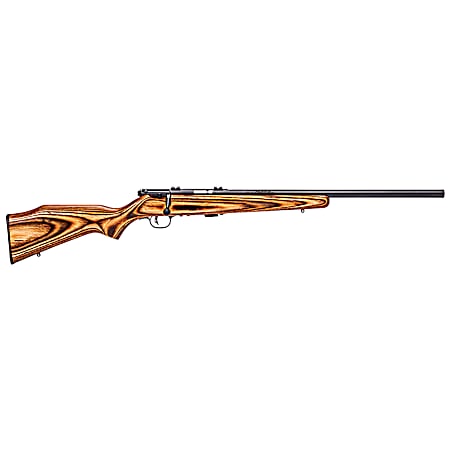 Savage Arms 25700 Mark II BV Full Size 22 LR 5+1 21 Matte Black Heavy Button Rifled Barrel, Matte Black Drilled & Tapped Carbon Steel Receiver, Satin Brown Fixed Laminate Stock, Right Hand