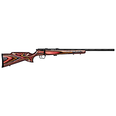 Savage Arms 25735 Mark II BRJ Full Size 22 LR 5+1 21 Matte Black Spiral Fluted Barrel, Matte Black Drilled & Tapped Carbon Steel Receiver, Royal Jacaranda Fixed Laminate Stock, Right Hand