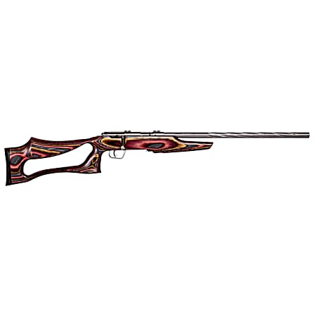 Savage Arms 25740 Mark II BSEV Full Size 22 LR 5+1 21 Satin Spiral Fluted Barrel, Satin Drilled & Tapped Stainless Steel Receiver, Royal Jacaranda Thumbhole Laminate Stock, Right Hand