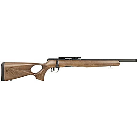 Savage Arms 70817 B Series Timber 17 HMR 10+1 18 Matte Black Threaded Barrel, Matte Black Picatinny Rail Steel Receiver, Woodgrain Fixed Thumbhole Stock