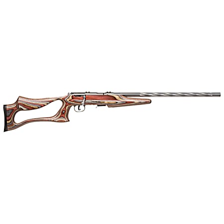 Savage Arms 92750 93 BSEV Full Size 22 WMR 5+1 21 Matte Heavy Spiral Fluted Barrel, Matte Stainless Steel Drilled & Tapped Receiver, Royal Jacaranda Thumbhole Laminate Stock, Right Hand
