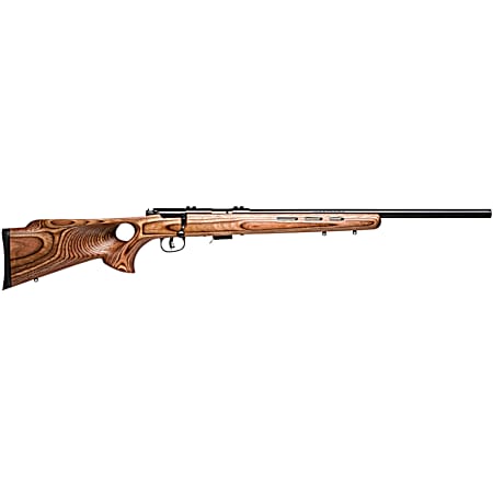 Savage Arms 96250 93R17 BTV 17 HMR Caliber with 5+1 Capacity, 21 Barrel, Matte Blued Metal Finish & Fixed Thumbhole Natural Brown Stock Right Hand (Full Size)